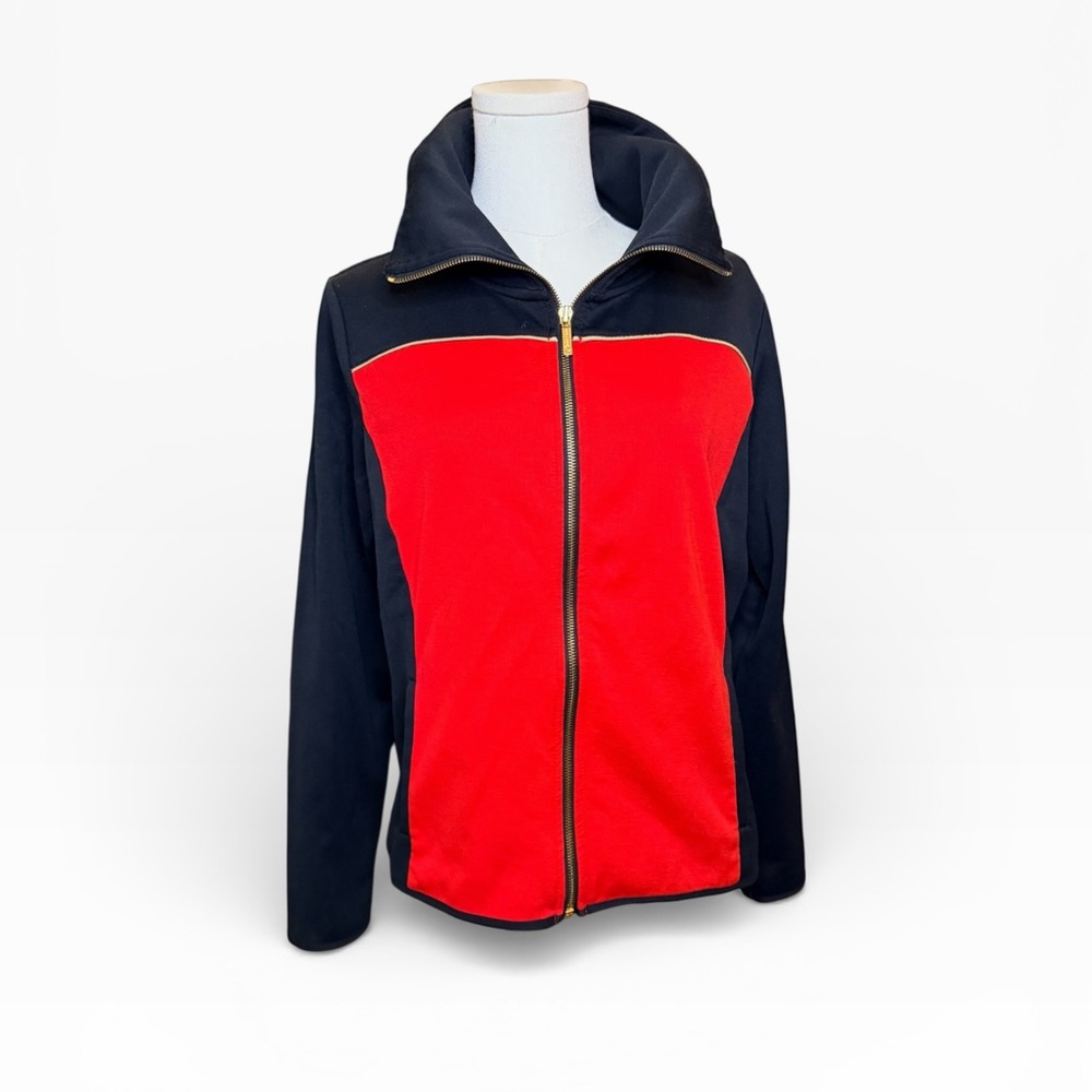 Ralph Lauren Lauren Active Zip Up Jacket Red Black Colorblock M. Retro athletic